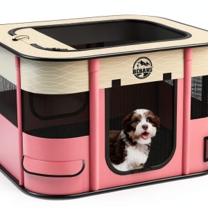 BEBANG Portable Pet Playpen for Cats and Dogs-0