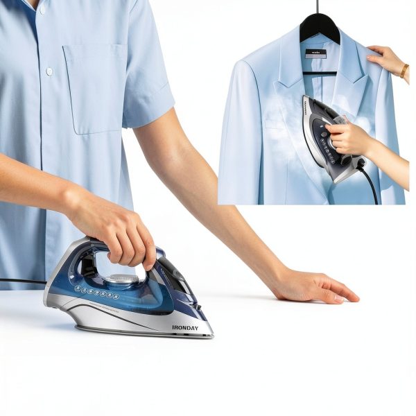 IRONDAY Steam Iron Ceramic Soleplate Auto Shutoff Grey-7