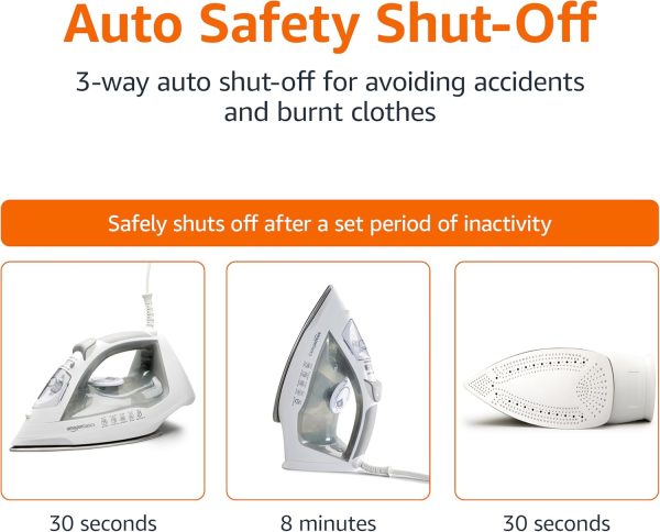 Amazon Basics Steam Iron Stainless Steel Soleplate Auto Shut-2