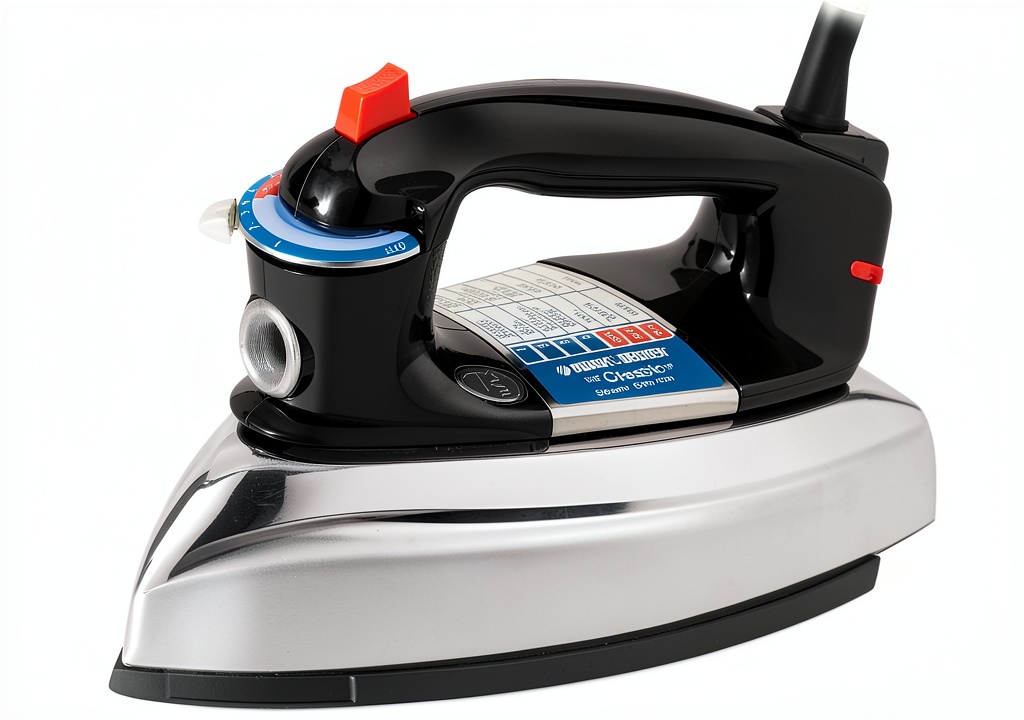 Black+Decker iron being used on a cotton shirt