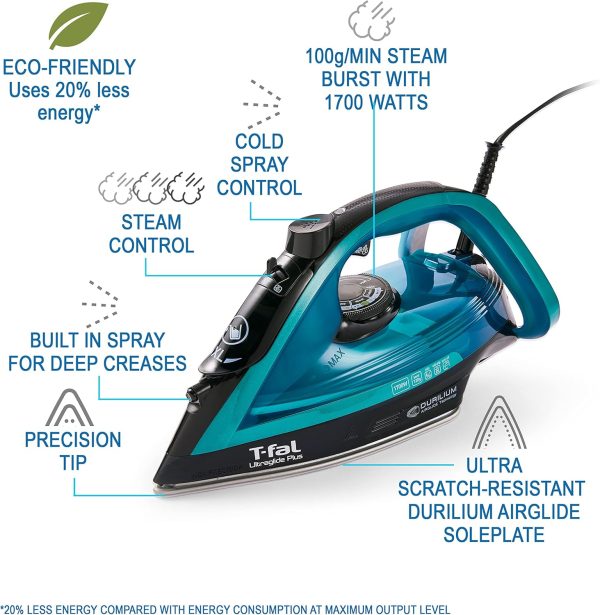 T-Fal Ultraglide Steam Iron Soleplate 1800W-1