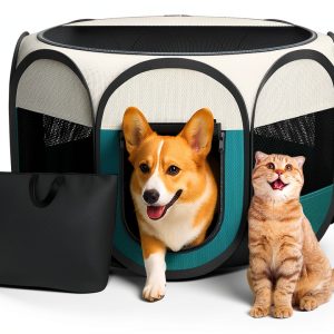 ipetstation Pet Playpen for Small Cats Dogs Portable Safe-0