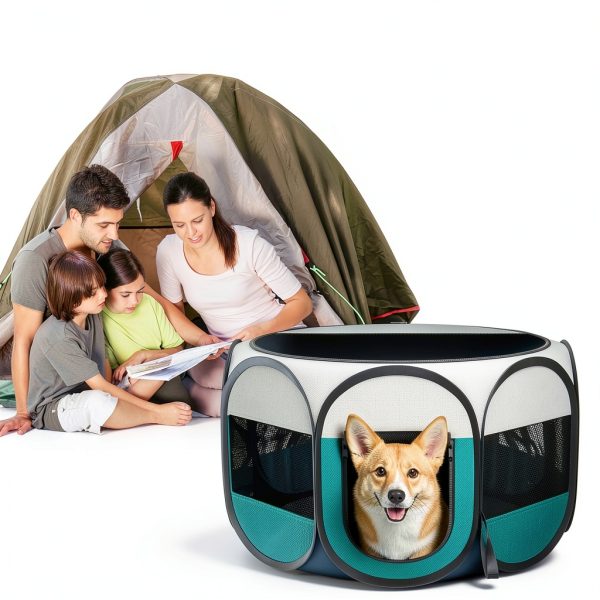 ipetstation Pet Playpen for Small Cats Dogs Portable Safe-2