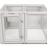 Front Row Foldable Pet Playpen Silver Frame Design-0