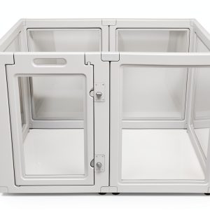 Front Row Foldable Pet Playpen Silver Frame Design-0